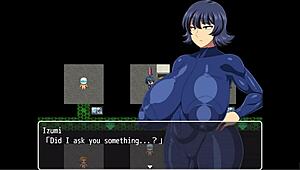 Izumi masturbates on John's big dick dildo in hentai ep 26 😏