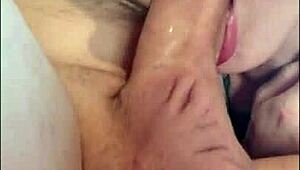 Hot Wife Throat Fucks Sloppy Dick in Close-Up Action