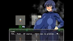 Izumi masturbates on John's big dick dildo in hentai ep 26 😏