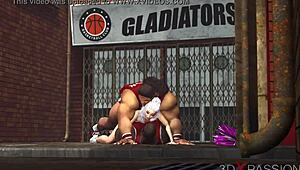 Koszykarze pieprzą seksowną cheerleaderkę prosto na ulicy!