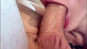 Hot Wife Throat Fucks Sloppy Dick in Close-Up Action