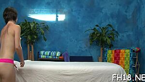 Relaxing massage session in a private room setting.