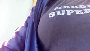 Blonde pornstar nude with big tits smoking in erotic fetish scene