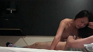 Skinny Asian amateur sucks cock in homemade video