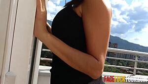 messy sloppy facial after hard deep throat fuck for mila garcia