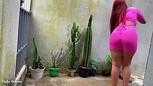 Brazilian Maid Teases With Her Attractive Figure Every Visit Home