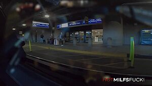 Hot milf brunette rhea radford drinks hard cocks cum