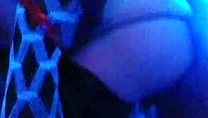Sensual homemade video of a blonde in lingerie and fishnets