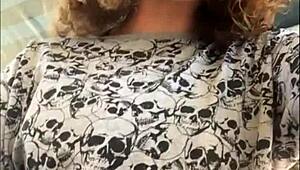 teasing with my chubby natural tits and curvy ass outdoors