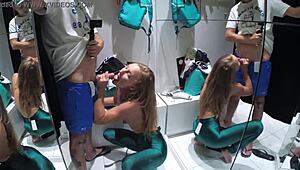Real Casual Blowjob By Amateur Couple In Fitting Room - Sasha Bikeyeva