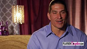 Husband Passionately Eats Wife's Pussy Before Swingers Party In Red Room