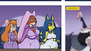 Ankha Maid Marian and Gadget Searching the Web
