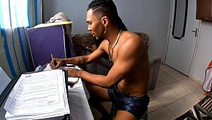 Quartinho do sexo completo no red with big black cock creampie