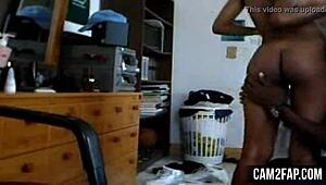 young horny ebony teen 18+ reveals free pussy in seductive striptease with friend