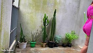 Brazilian Maid Teases With Her Attractive Figure Every Visit Home