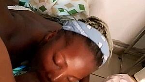 Loving that big dick, ebony queen goddess masters deepthroat. Flawless skin in lingerie slays with sucking skills on Mastermeat1's monster cock.