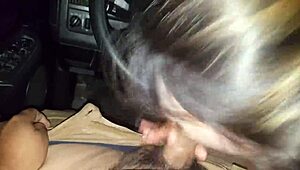 Young amateur sucks cock in truck blowjob