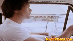 Retro gay dude opens legs for intense ass banging