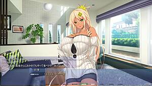 in akumeru family iroha route part 10, the punishment game involves intense bondage and big tits in hentai style