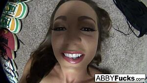 Abigail Walks Around House Before Playing with Her Pussy in Solo Brunette Action