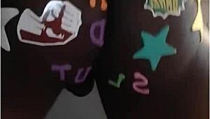 Shemales engage in hardcore group action with deepthroat and doggystyle on slut ass.