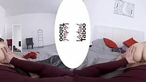 Shaved brunette rides in taboo contest. Emotions run high during virtual challenge.