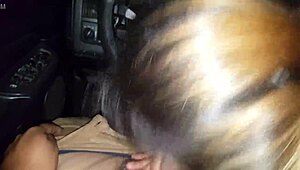 Young amateur sucks cock in truck blowjob