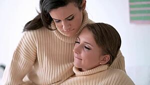 Stepmom Penny Barber and Macy Meadows Bed Play