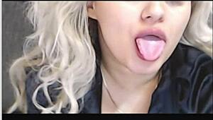 Hot Big Tits Blonde Sucking Fingers and Feet in Fetish Play