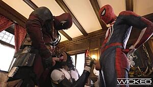 Wicked Spideypool Returns With Deadpool And Spiderman Fucking Monica Rambeau Hard