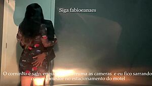 Sensual hotwife Sarro gets naughty with endowed black guy in garage while cuckold prepares motel room