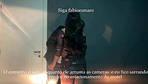 Sensual hotwife Sarro gets naughty with endowed black guy in garage while cuckold prepares motel room