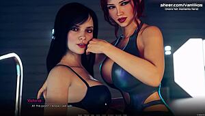 Lesbian Redhead Girl With Huge Boobs Eats Petite Pussy