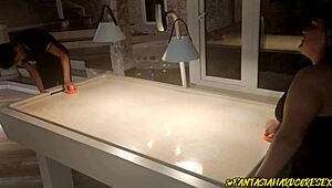 Chubby latina friend gets cumshot on face!