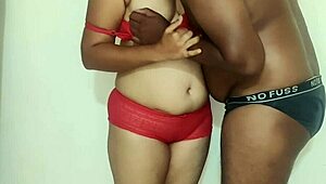 I smooch my pinky wife in standing position in her sexy bra & banty.