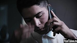 This crazy stepsister craves her naive stepbrother's big cock for wet sucking and oral fun