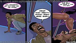 Amateur stripper competition at strip club with cartoon-like performers