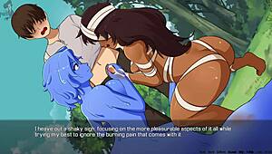 Girls give handjob in orgy