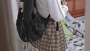 drilling the slutty schoolgirl niece after class, filling her tight hole with cum