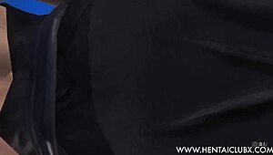 Anime Dead or Alive 5 Ultimate Sexy Ecchi Sarah in Black Dress