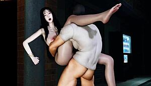 Hentai 3D bandit banging cute young girl under stress 😈