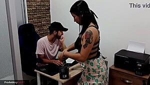 i couldn't resist my stepbrother's milf wife and we fucked passionately in her bed with mutual oral!