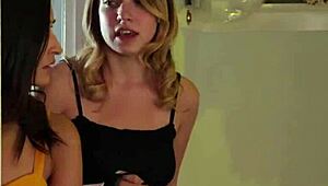 Brunette babe licks hairy Asian woman in raw lesbian encounter