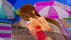 i got so horny with that big ass and tits in swimsuit, cummin hard