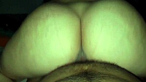 Hot big-assed girl rode backwards on her friend's black dick