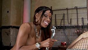 Hey, Check This Ebony in Latex Stockings Getting Anal Toyed! So Kinky! 😈