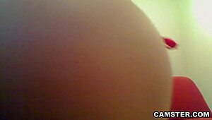 wow, that latina with big ass toys her shaved pussy so hard!