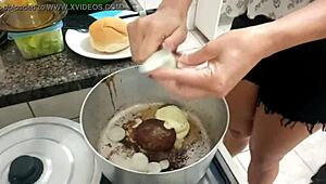 Sarah Rosa Cooks Sexy Hamburger in Latina Style