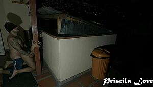 hot lovers fucking outdoors at night with big ass tits latina cock bent over