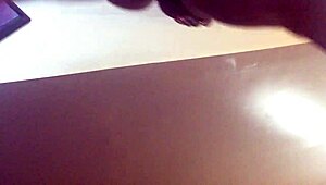 Amateur ebony smoking and twerking close-up in pink panties